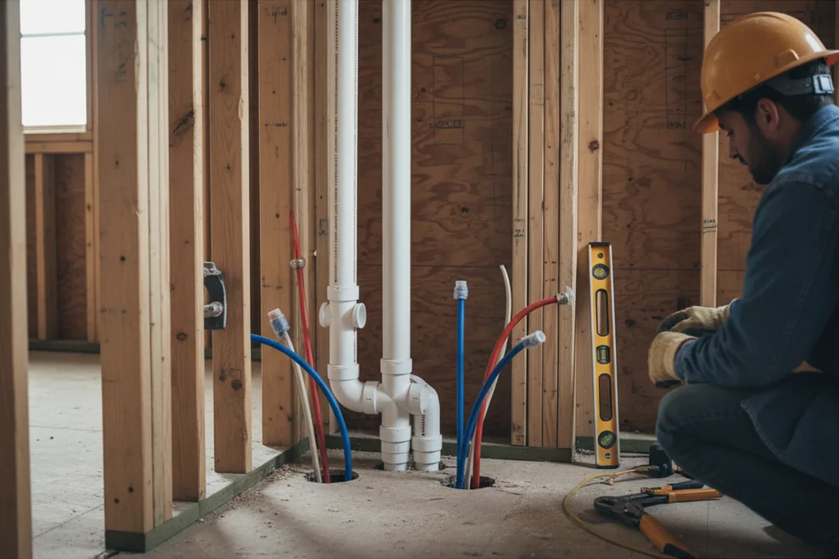 Drain and supply rough-in during Drain Cleaning in Winona